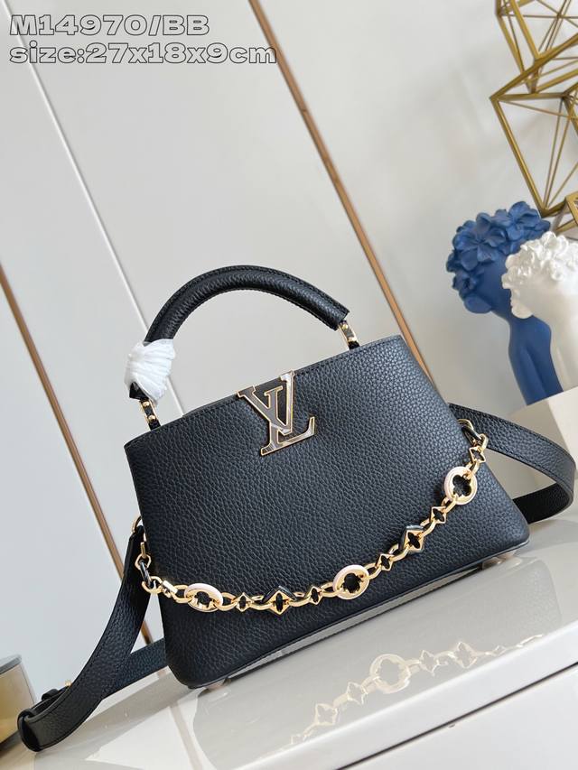 Factory Price P Top-Tier Original M14970 Black Small Capucines BB Handbag. Named