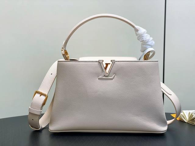 Factory Price P Top-Tier Original M14370 Beige Full Leather Capucines Souple Med