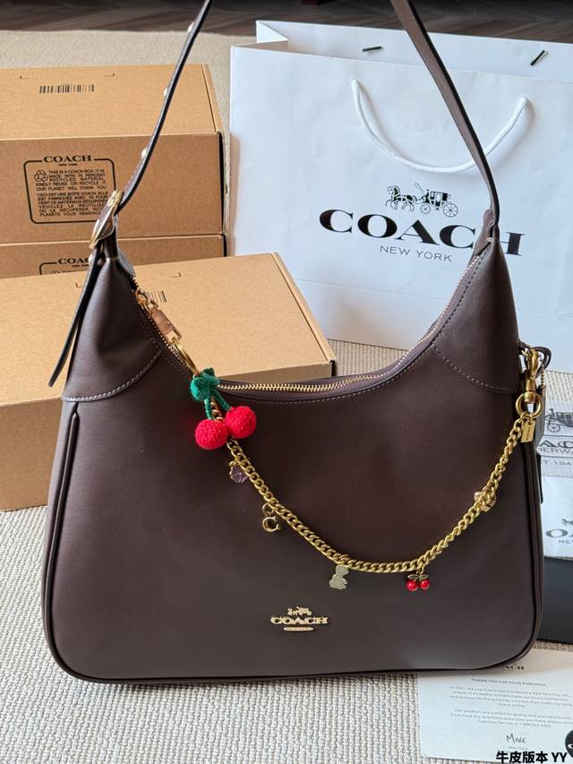 Cowhide Version Coach Ella Shoulder Bag. This Coach Ella shoulder bag is made of