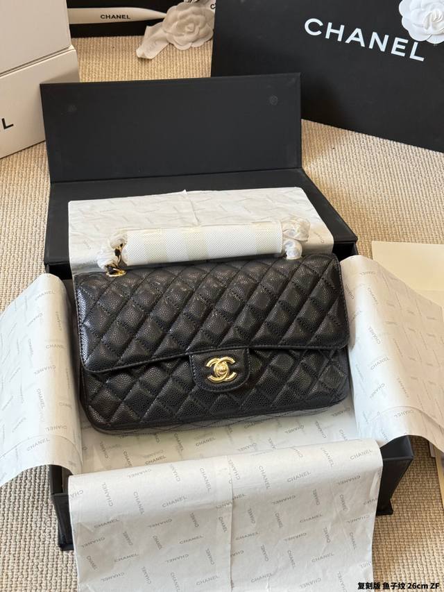 Replica Caviar Pattern Chanel | CF Chain Shoulder Bag. A classic must-have for a
