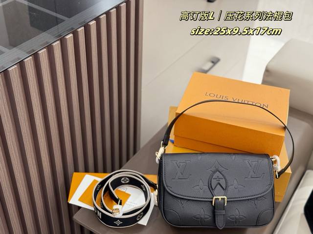 Folding Box Lv Embossed Series Baguette Bag Lv Diane Handbag Louis Vuitton Full