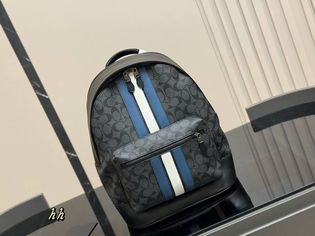 Size: 33.39cm Coach Men's Backpack, Made of Taiwan Imported Cowhide, High-Defini