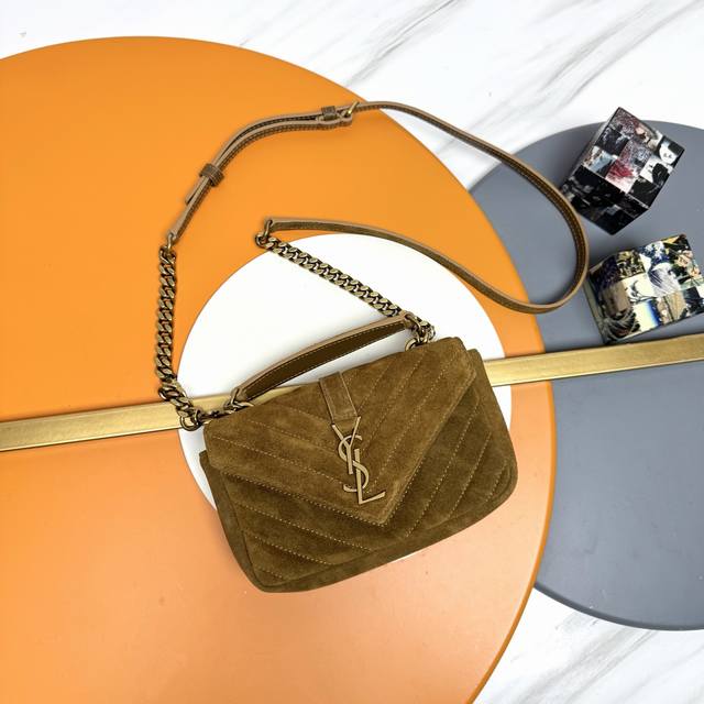 Suede Brown Antique Gold Original Leather, Premium Supply New College Suede Mini