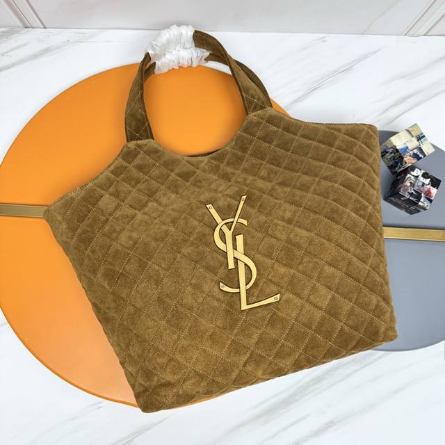 Caramel Frosted Gold Icare Tote Bag ~ Premium Frosted Suede Shopping Bag, the wi