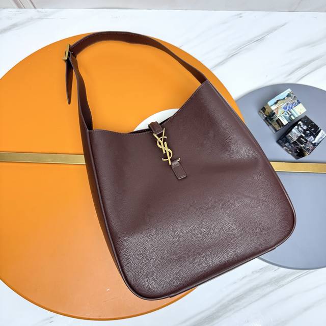 Original Le 5A7 Large Smooth Leather Handbag, Korean Celebrity Style Hobo, the h