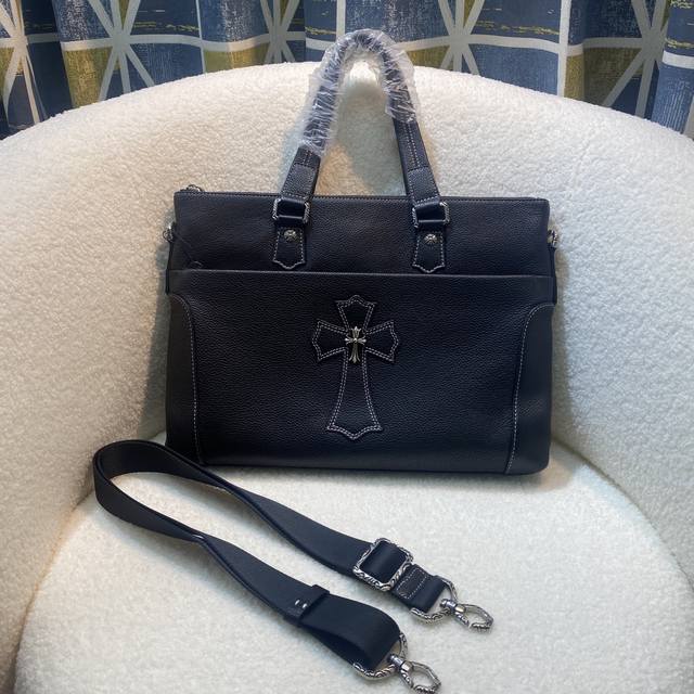 Top-quality original Chrome Hearts briefcase, new style from boutiques. Features