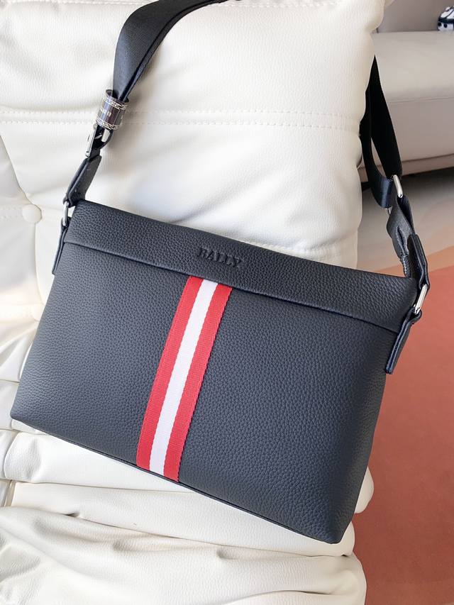 Bally Men's New Stylish Crossbody Bag, featuring the classic large logo, iconic