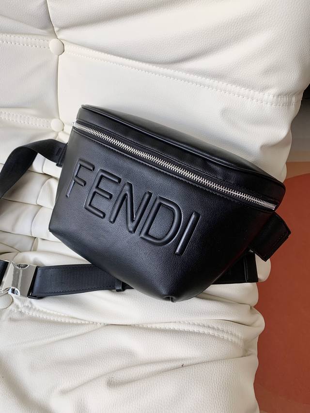 Fendi New Nappa Top Grain Leather F End1 Stylish Waist Bag. This season's trendy