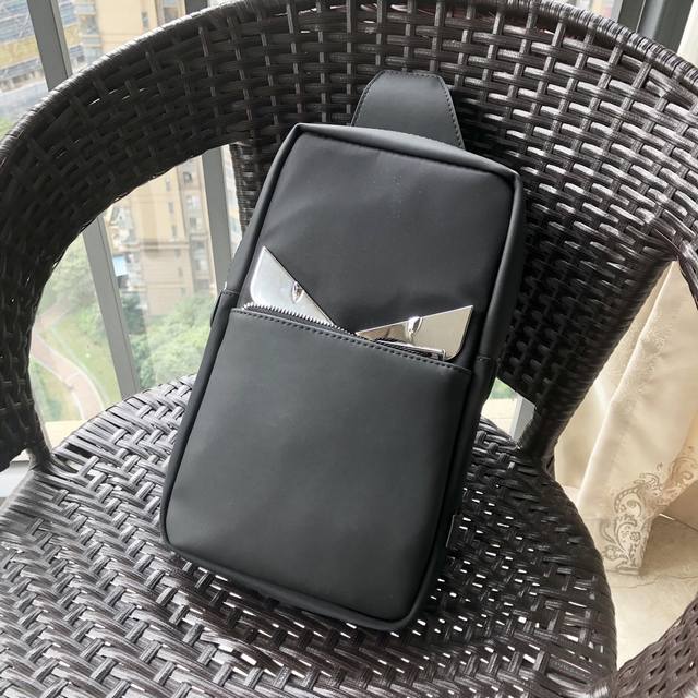 Fendi Monster Rectangular Backpack for Men, Crossbody/Chest Bag. Made with origi