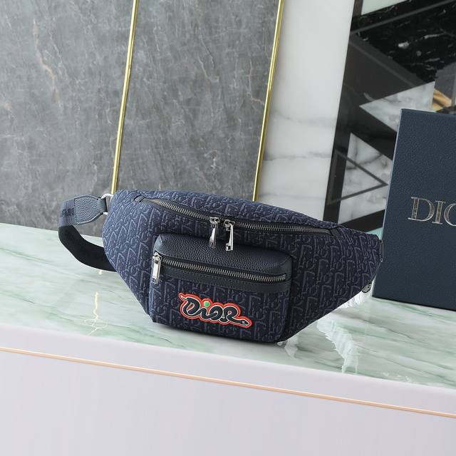 This Rider 2.0 waist bag is from the Dior And Kaws limited edition collection. C