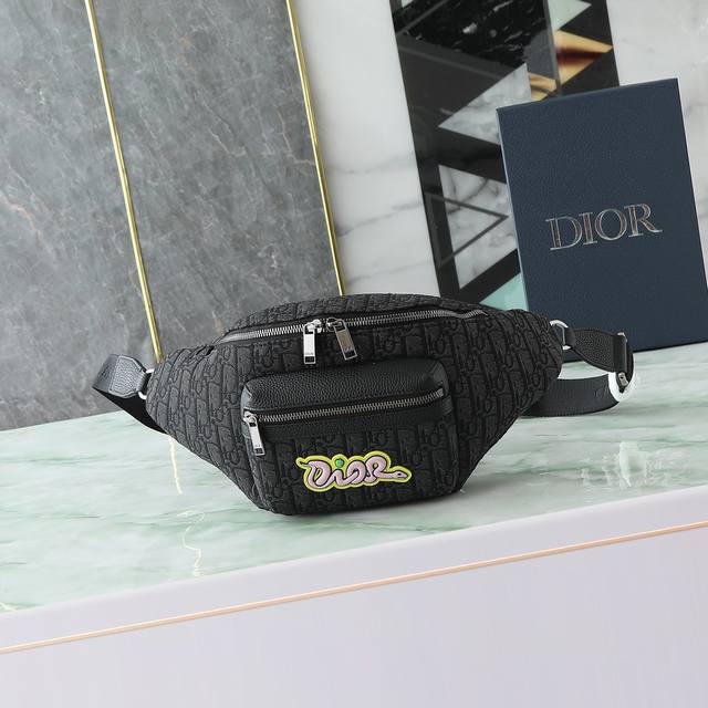 This Rider 2.0 waist bag is from the Dior And Kaws limited edition collection. C
