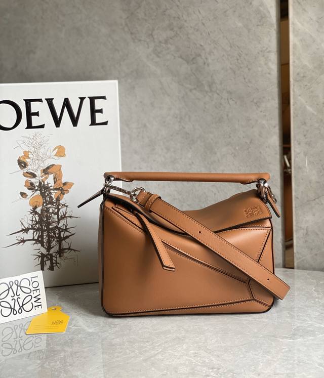 Puzzle bag in classic brown with embossed finish, now in stock!