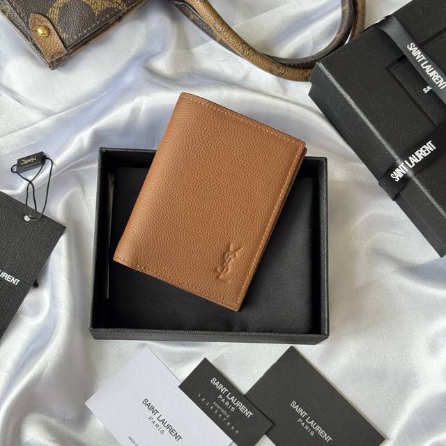 Top-quality original YSL 2025 Fall/Winter new arrival: single-fold wallet, adorn