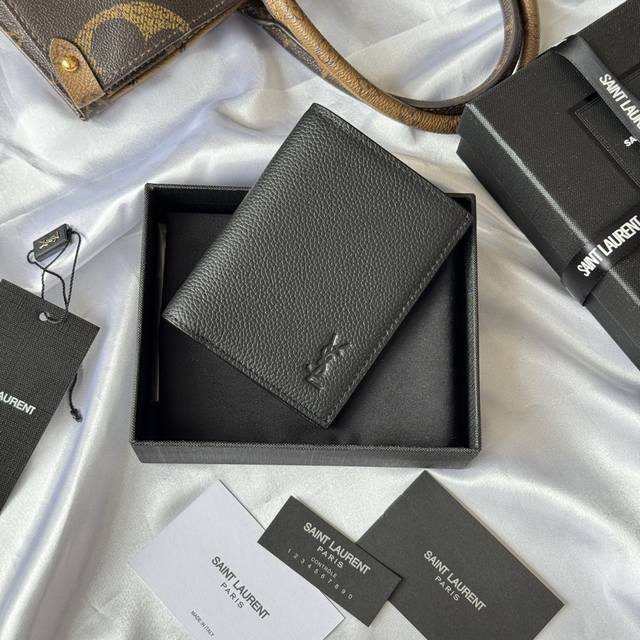 Top-quality original YSL 2025 Fall/Winter new arrival: single-fold wallet, adorn