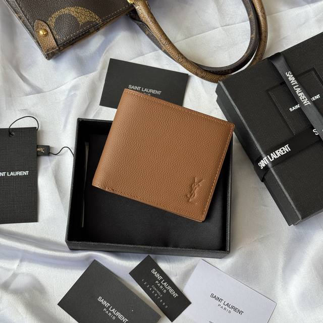 Top-quality original YSL 2025 Fall/Winter new men's wallet. Made of pebbled leat