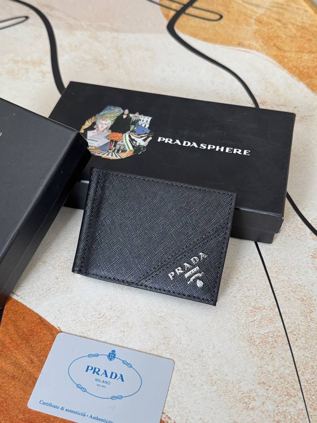 Prada Dollar Wallet. Exclusive real-life photos of this cross-grain leather wall