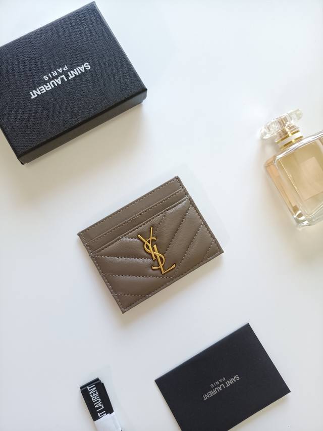 New Saint Laurent genuine leather card holder, lining with lambskin microfiber,