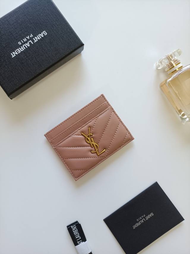 Saint Laurent new genuine leather card holder, with lambskin microfiber lining,