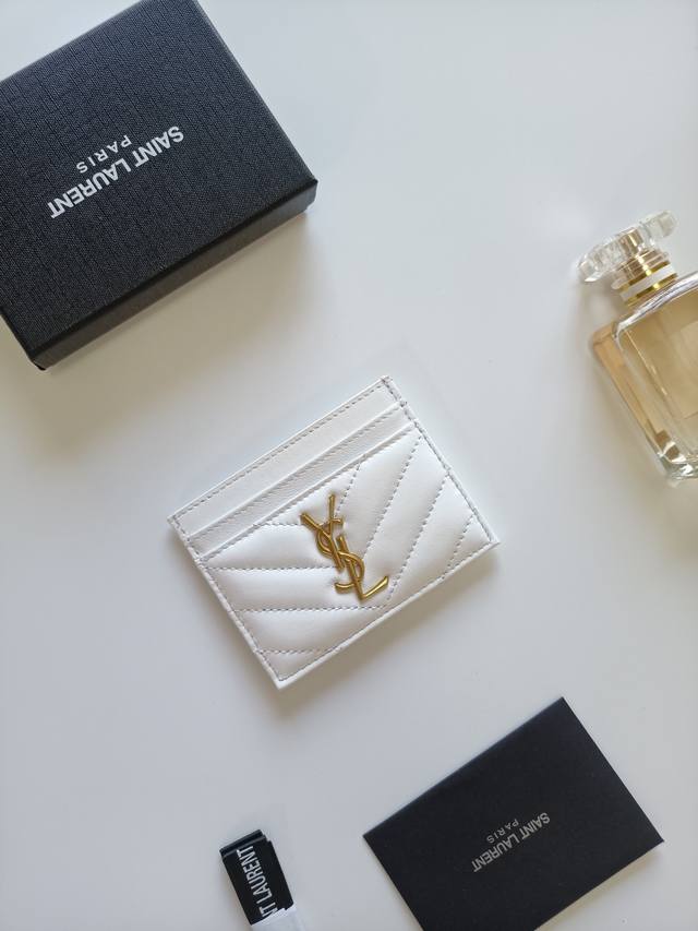 New Saint Laurent genuine leather card holder, lining with lambskin microfiber,