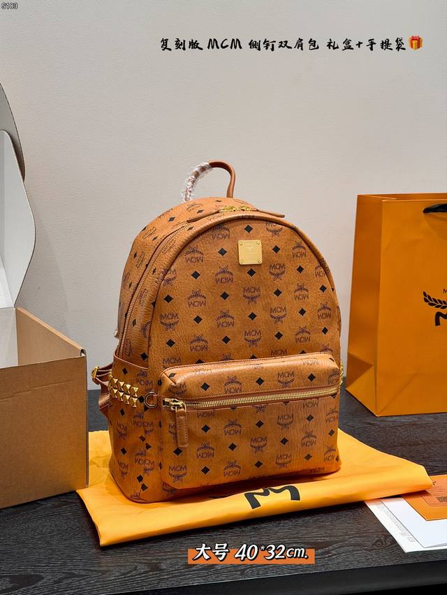 Tote bag gift box packaging replica! Large Mcm classic backpack original! Origin