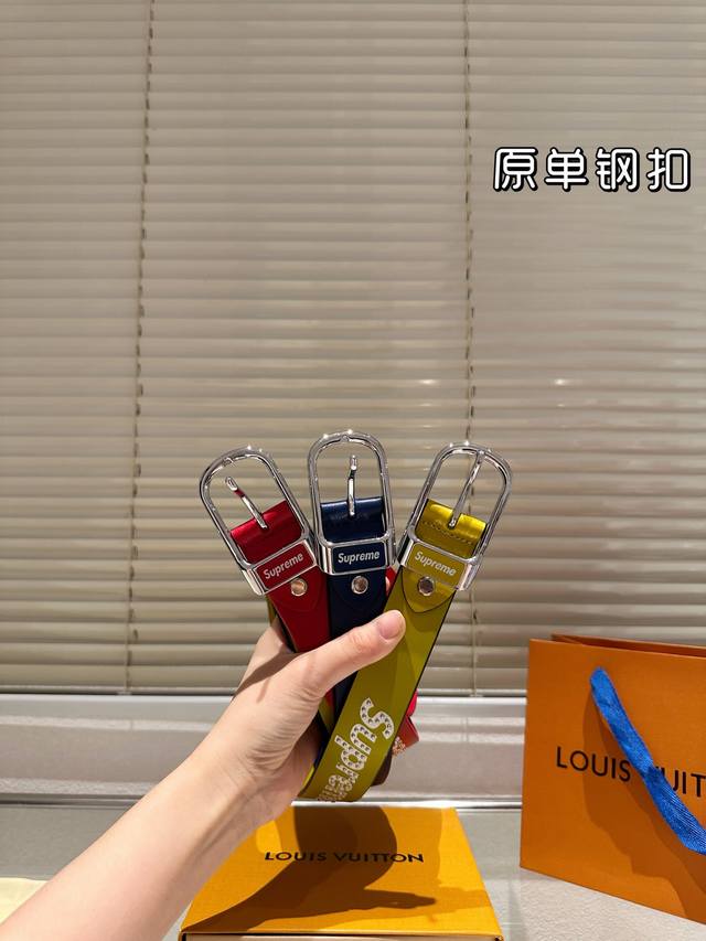 Steel Buckle High-Quality Version! LV Leather Belt - The most popular version am