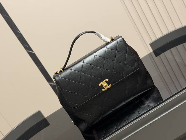 Chanel 25S Maxi Briefcase Chanel 25S black and gold calfskin oversized briefcase