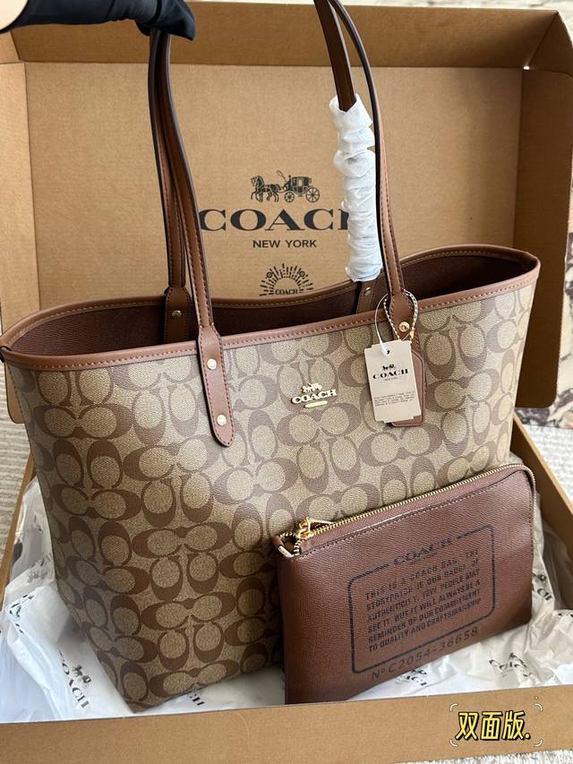 Comes with box. Size: 35*27cm. Coach classic reversible City tote bag. Classic l