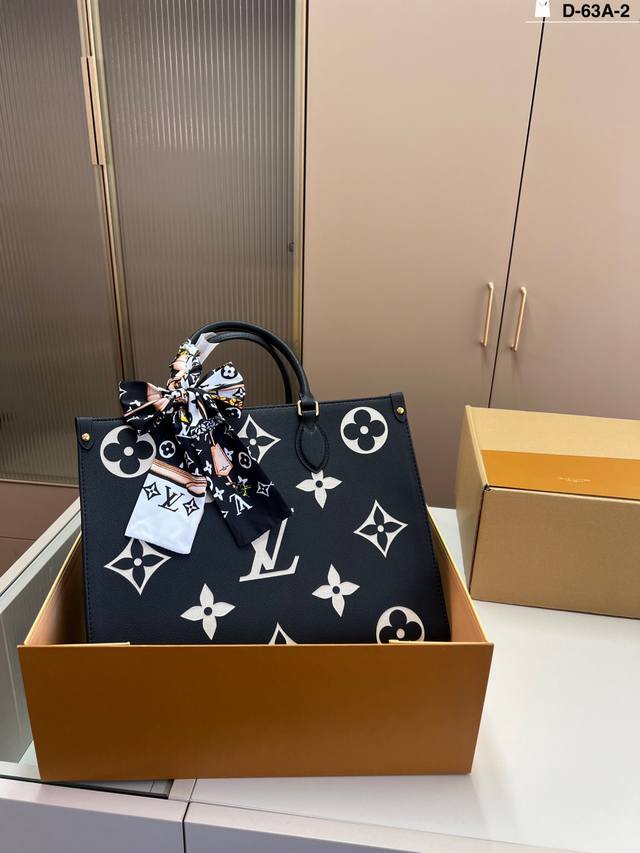 Chip version Lv Onthego Bb Jungle Tote Bag Louis Vuitton Lv Black Floral Logo On