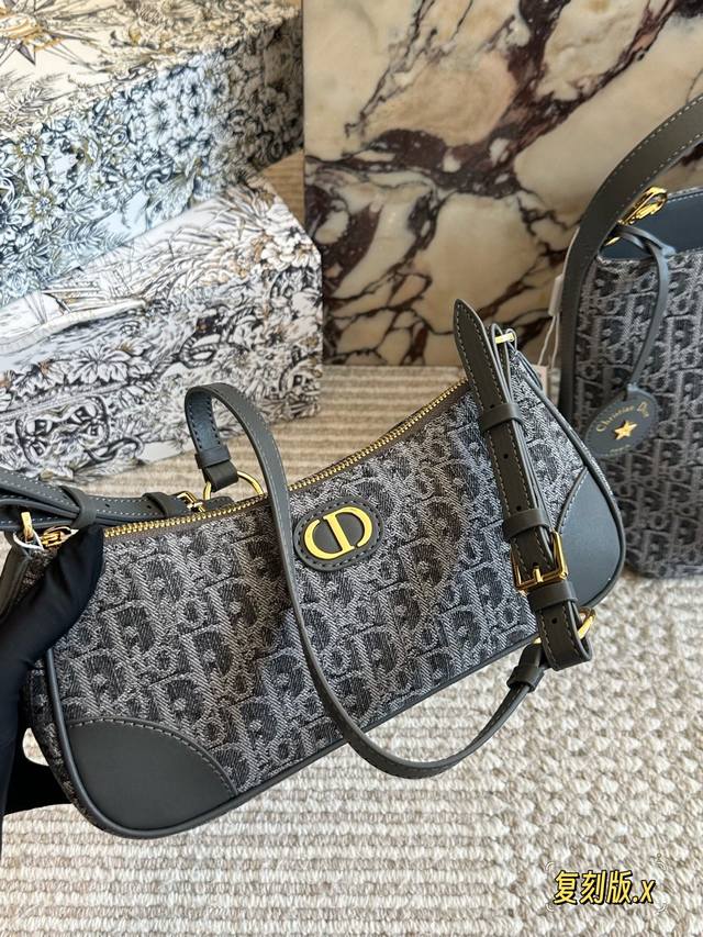 Jacquard version with cowhide leather Dior baguette Hobo shoulder bag Dior new m