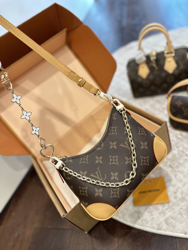 Mini Boulogne bag with charm, double box packaging, new Louis Vuitton bag in san