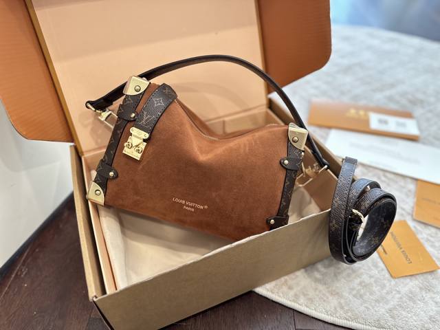 Chip version, official website double box packaging, Lv Side Trunk, new suede Gu