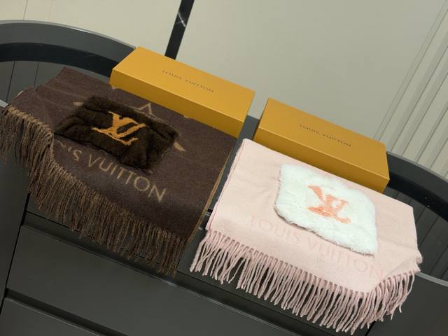 Original Cashmere Scarf with Box Size: 180*45cm Lv 100% Cashmere Scarf Gentle, C