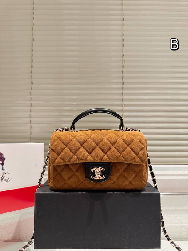 Suede Chanel 22B Metal Handle Mini New metal handle Cf Mini, truly amazing! Meta