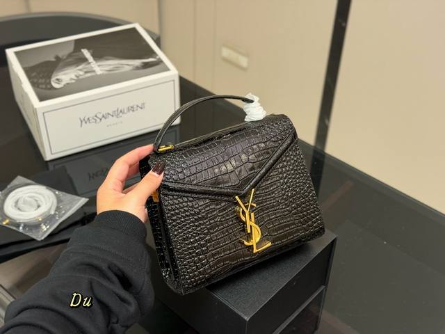 Comes with folding case/airplane case. YSL Mini Cassandra, handle version.