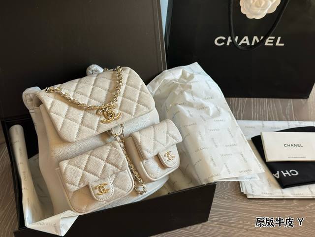 Original cowhide Chanel Duma frog backpack. The Chanel Duma frog backpack is nam