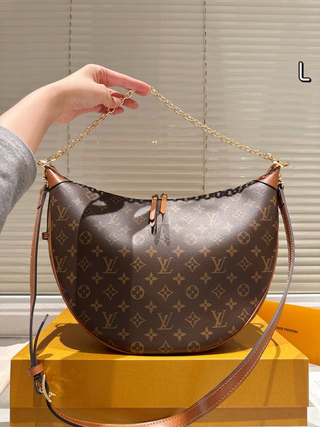 Upgraded version with box. Size 35.28. LV large moon bag. Elegant, smooth, and f