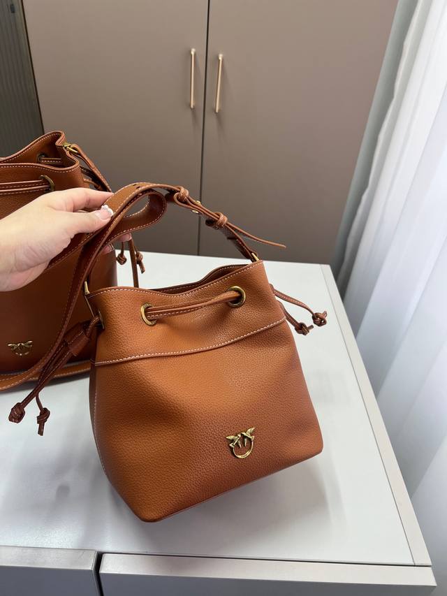 Pinko Drawstring Bucket Bag, Minimalist Style, Stunning Look, Love Pull Click, E