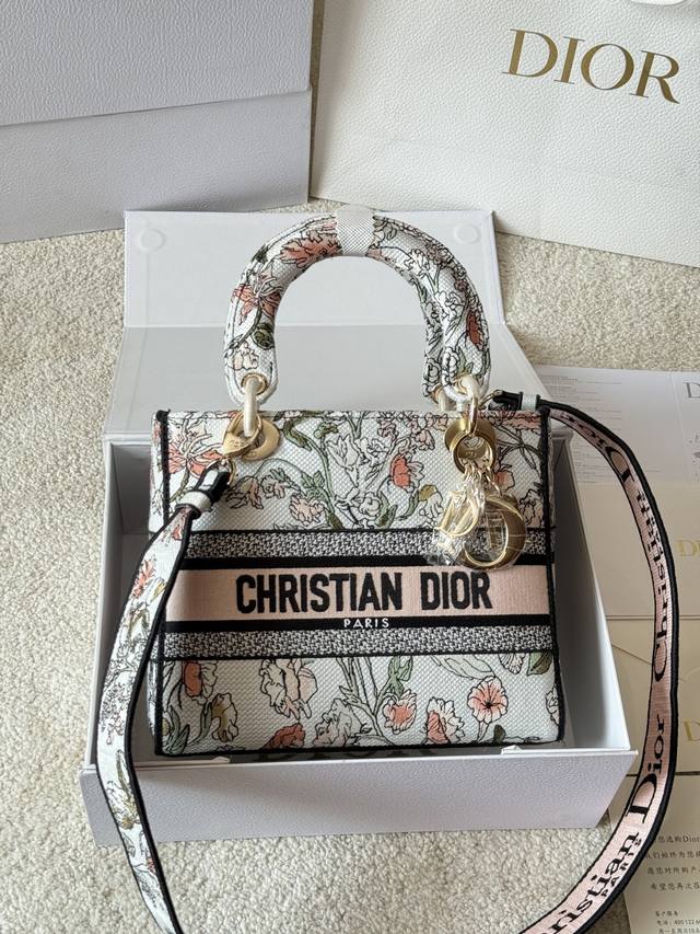 Replica Original Fabric Dior Lady D-Lite Embroidered Bag Celebrity Style Dior La