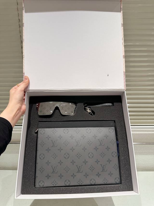 Set of LV handbag, sunglasses charm, and toiletry bag