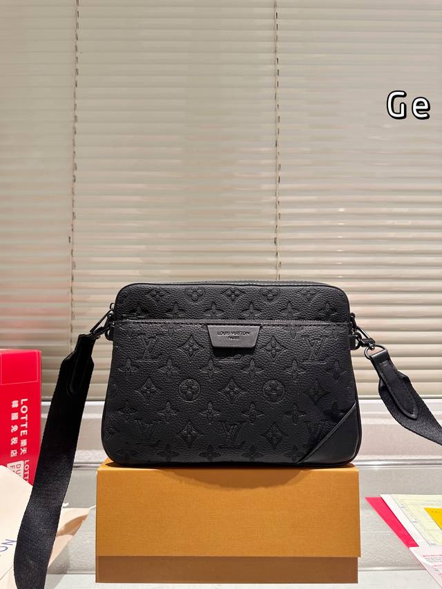 LV Trio 3-in-1 Messenger Bag (M46602) is made of Monogram Shadow embossed cowhi