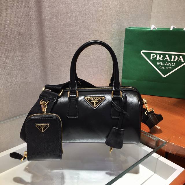 Boston1Ba846Boston Trinity This Prada Hyper Leaves trinity pillow bag is made of