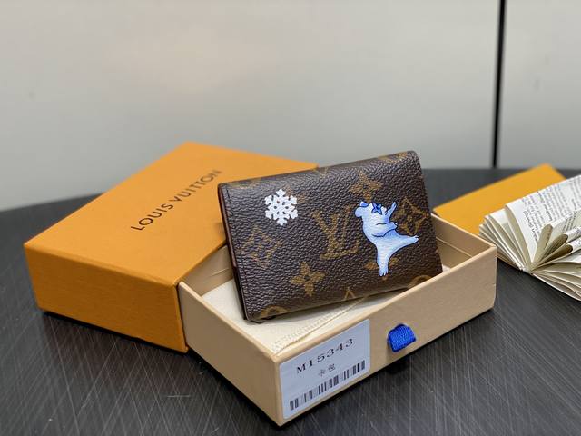 Factory Price p Top-Tier Original M15343 Silkscreen Christmas Bi-fold Wallet Sli