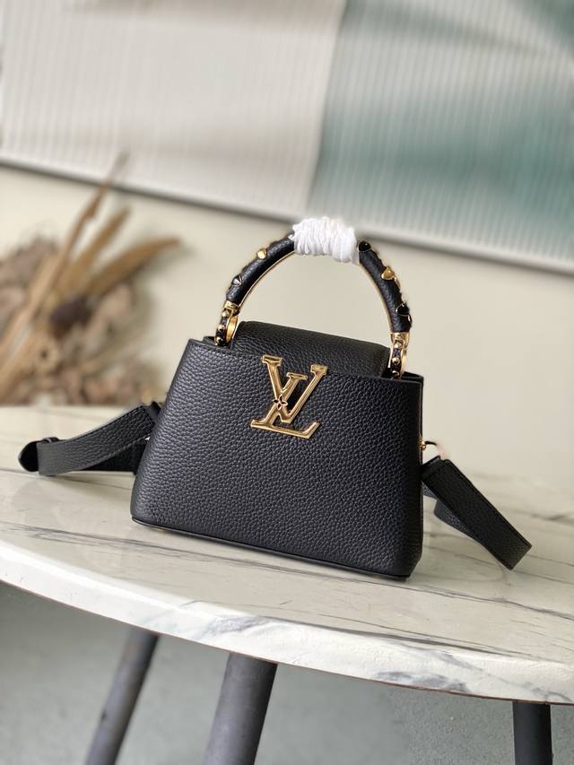 Factory Price p Premium Original Leather M25611 Black This Capucines mini handb