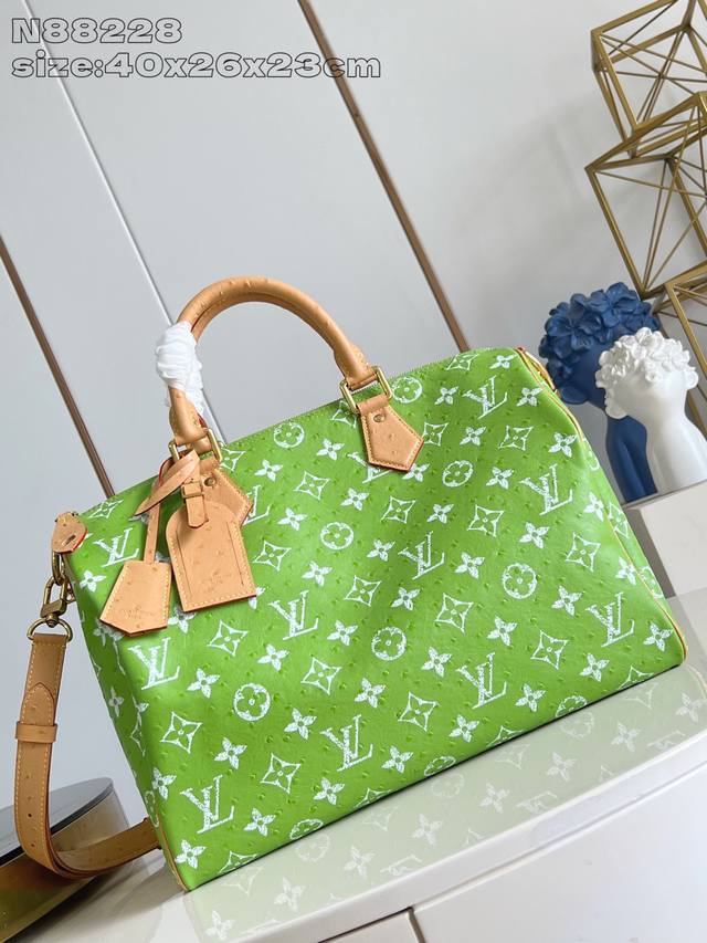 Factory Price p Top-Tier Original N88228 Ostrich Pattern Apple Green Speedy Ban