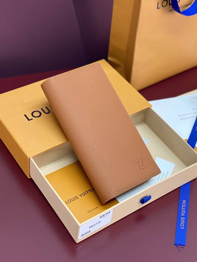 Factory Price p M83126 Tan! Embossed Logo! Brazza Wallet, made of top-grain cal