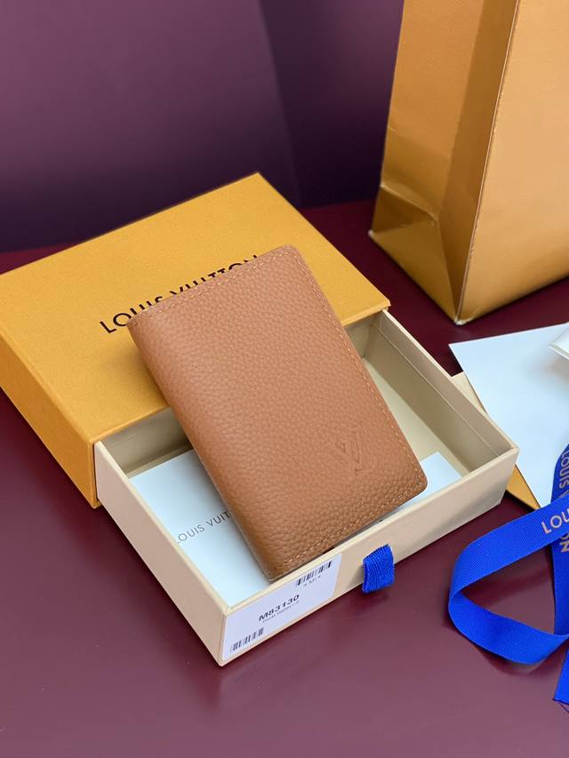 Factory Price p M83130 Tan! Embossed Logo! Taurillon Card Holder! Made of top-g