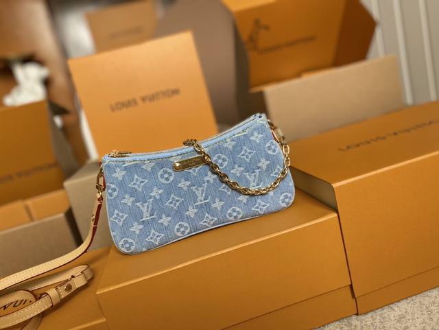 Top-tier original M83532 Monogram new denim Liv pochette that fits snugly agains