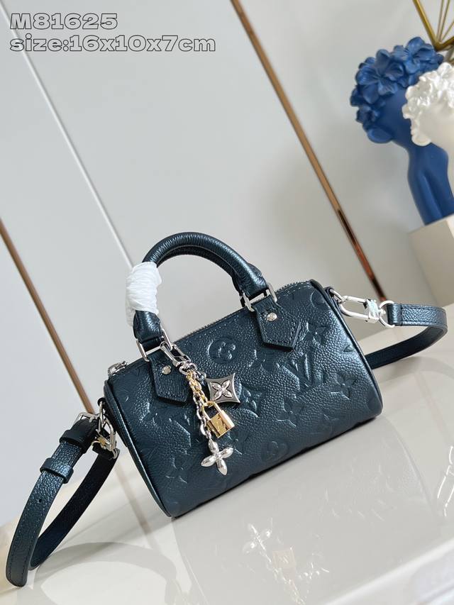 Factory Price p Top-Tier Overseas Original M81625 Pearl Blue Embossed Nano Spee