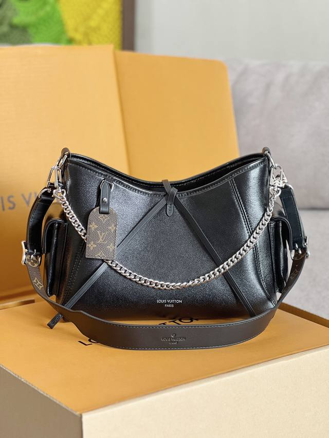 Top-tier original single-piece chip version lambskin model: M24861 Black Carrya