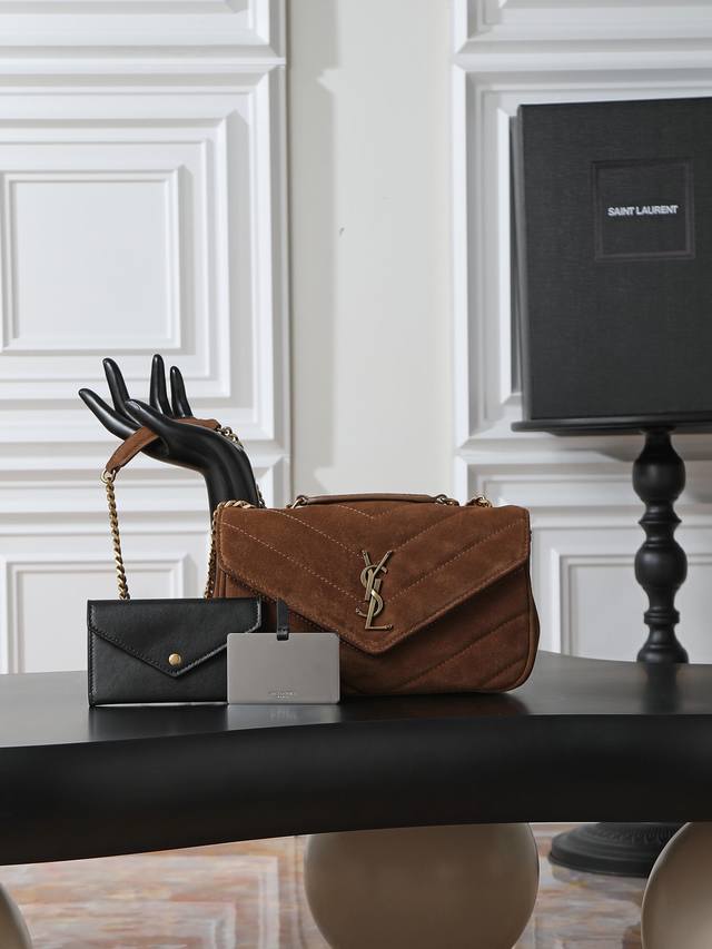 Matte Finish 24cm New Loulou_ Suede version, soft to the touch, features a deta